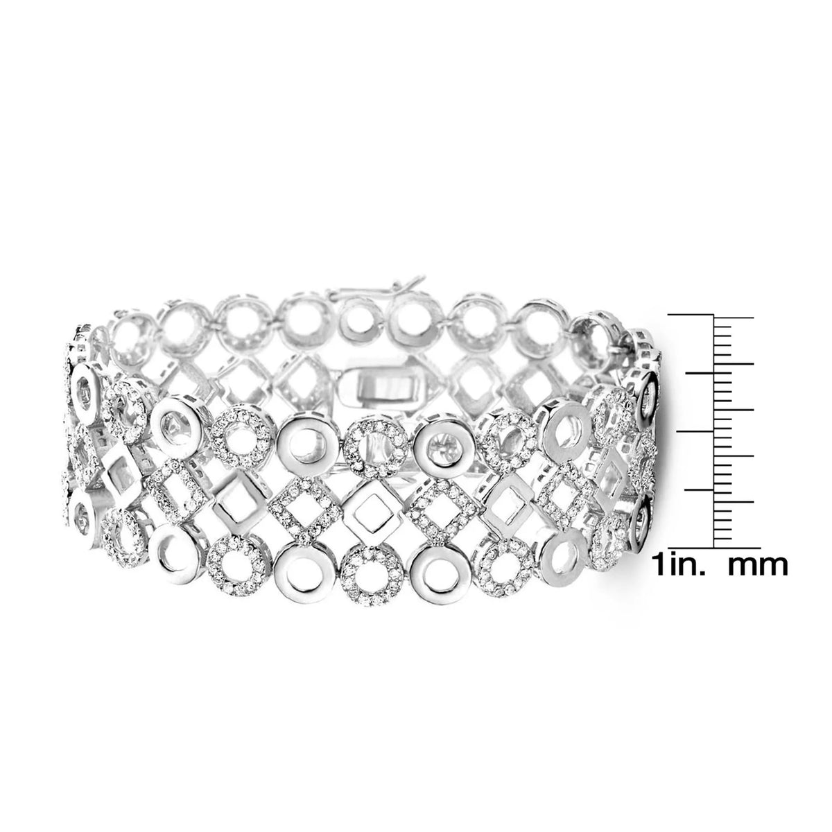 Collette Z Sterling Silver Cubic Zirconia Lattice Bracelet