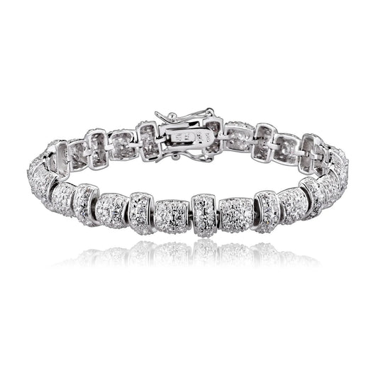 Collette Z Sterling Silver Cubic Zirocnia Multi-shape Bracelet