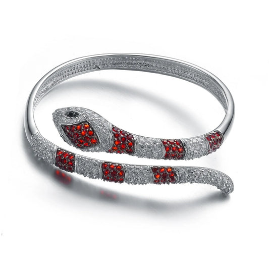 Collette Z Sterling Silver Cubic Zirconia Serpent Bracelet