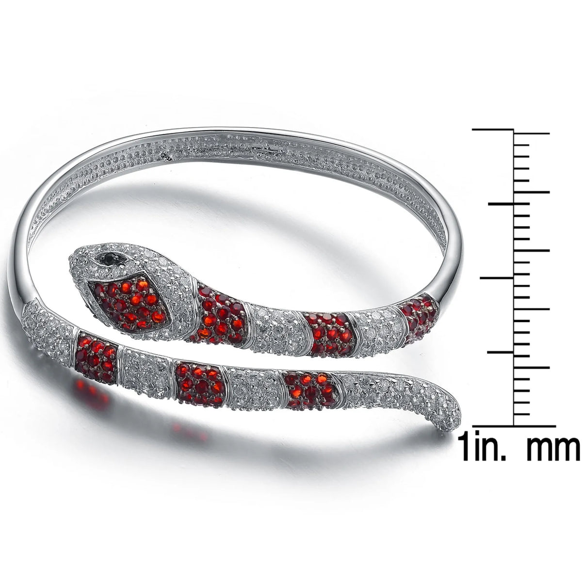Collette Z Sterling Silver Cubic Zirconia Serpent Bracelet