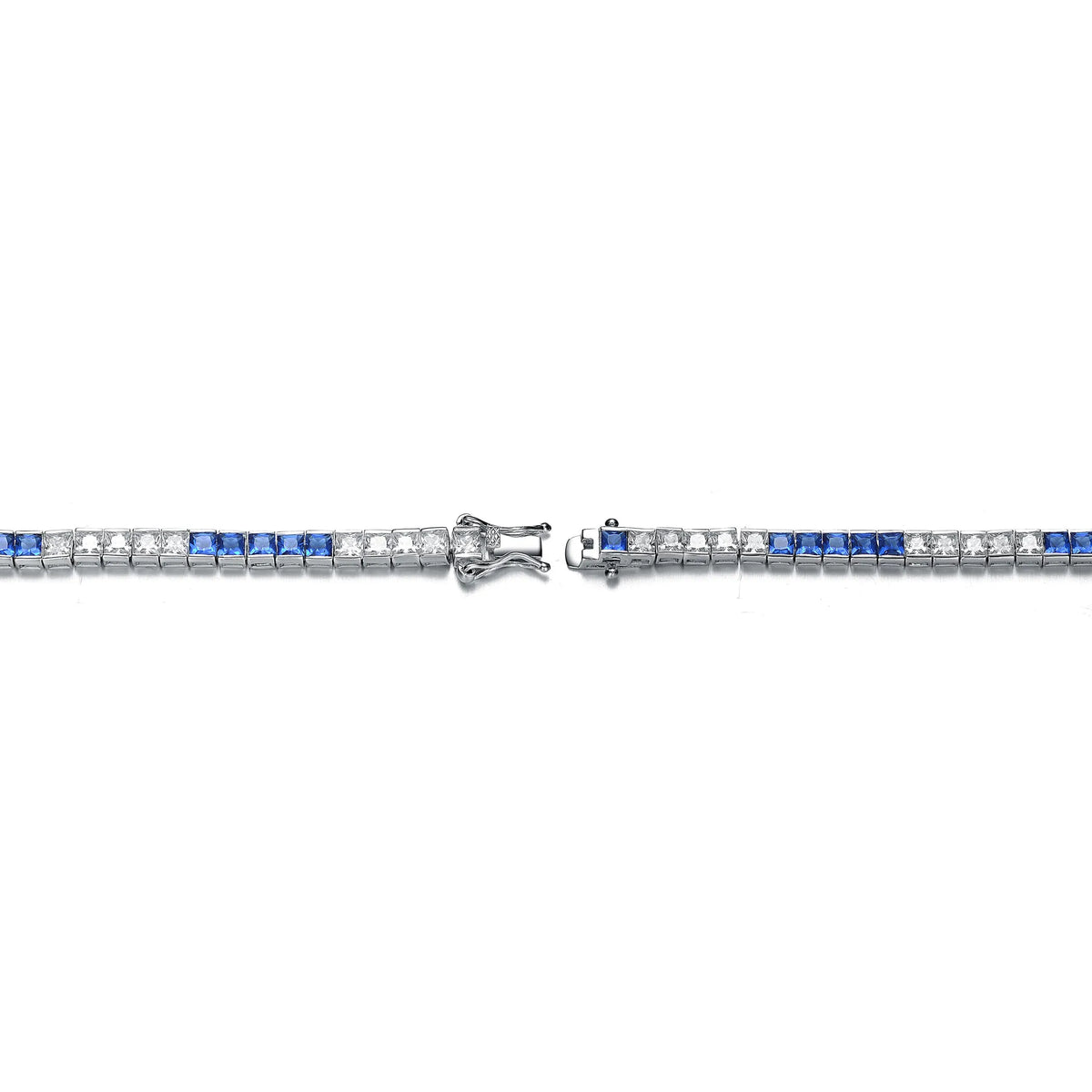Collette Z Collette Z Sterling Silver Cubic Zirconia and Blue Tennis Bracelet