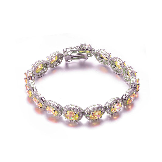 Collette Z Sterling Silver Cubic Zirconia Yellow Oval Shape Bracelet