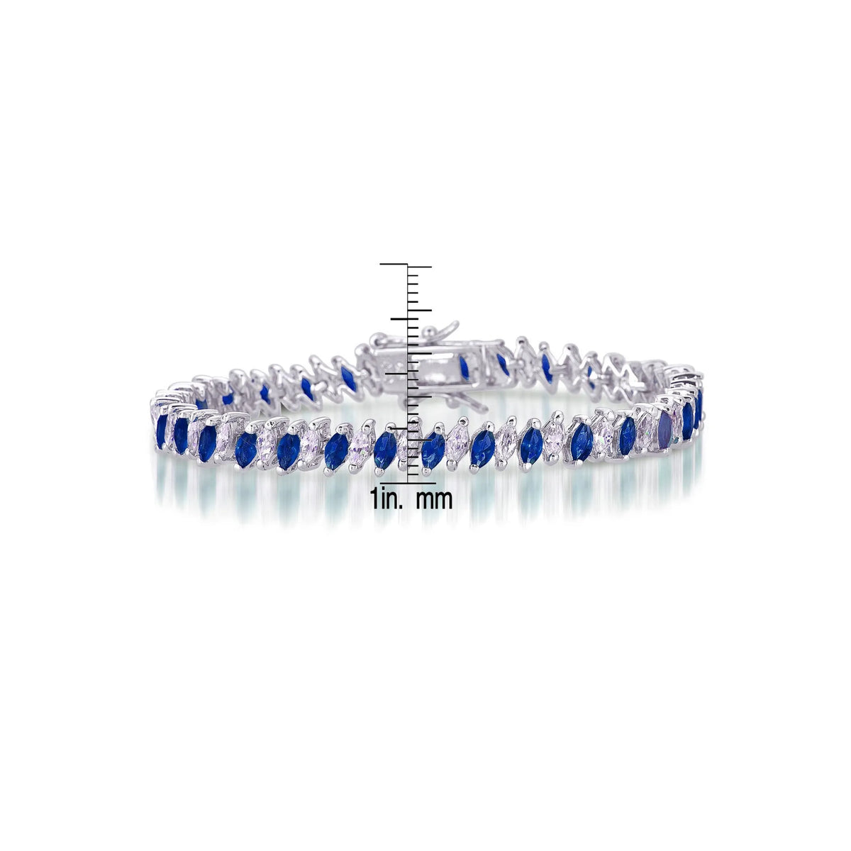 Collette Z Sterling Silver Green Cubic Zirconia Tennis Bracelet