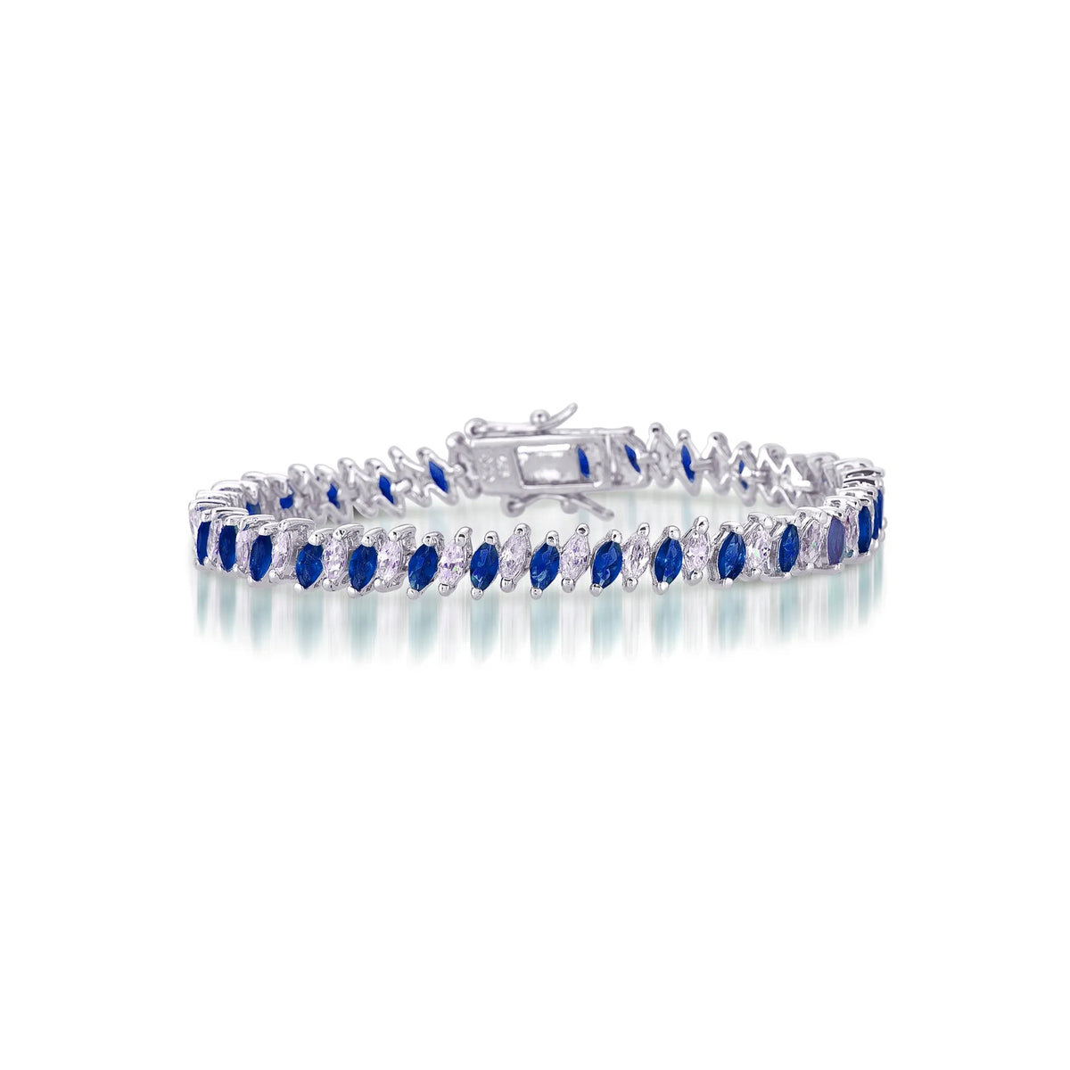 Collette Z Sterling Silver Blue and White Cubic Zirconia Bracelet
