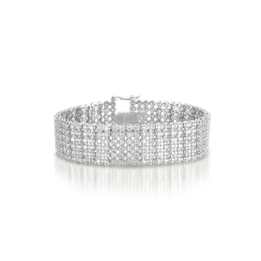 Collette Z Sterling Silver Cubic Zirconia Wide 6 Row Tennis bracelet