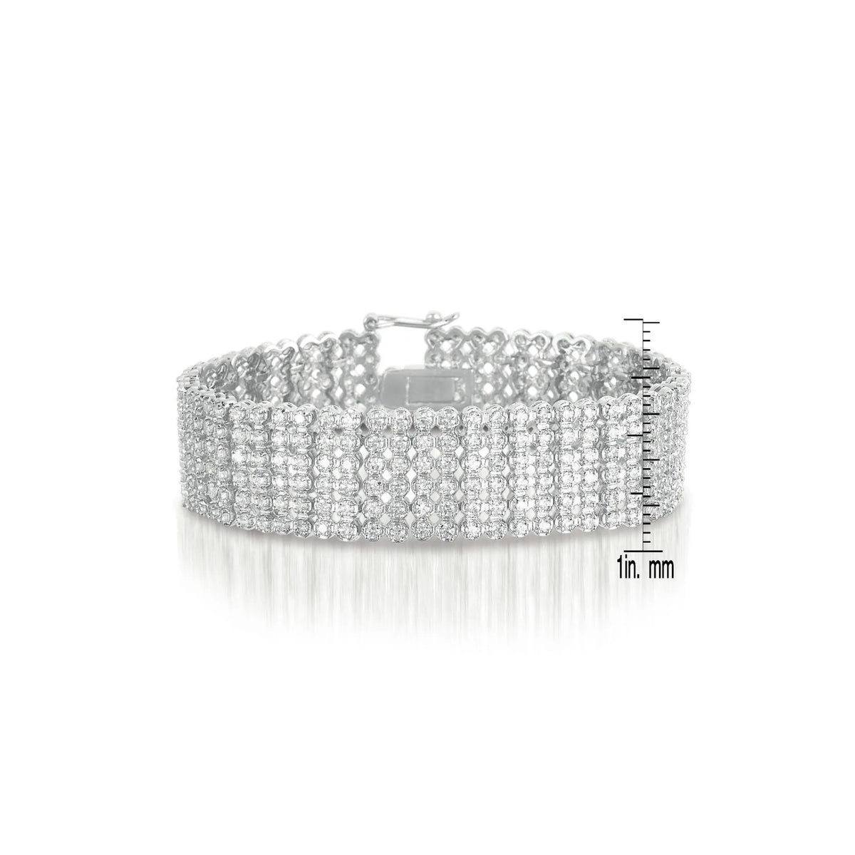 Collette Z Sterling Silver Cubic Zirconia Wide 6 Row Tennis bracelet