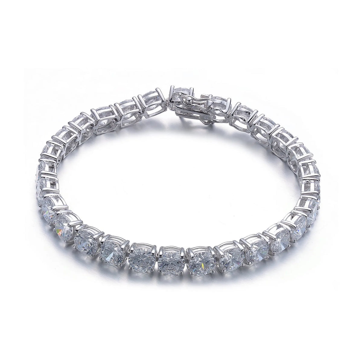 Collette Z Sterling Silver Cubic Zirconia Square Stud Bracelet