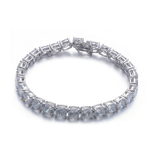Collette Z Sterling Silver Cubic Zirconia Square Stud Bracelet