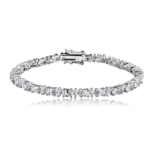 Collette Z Sterling Silver Cubic Zirconia Oval Bracelet