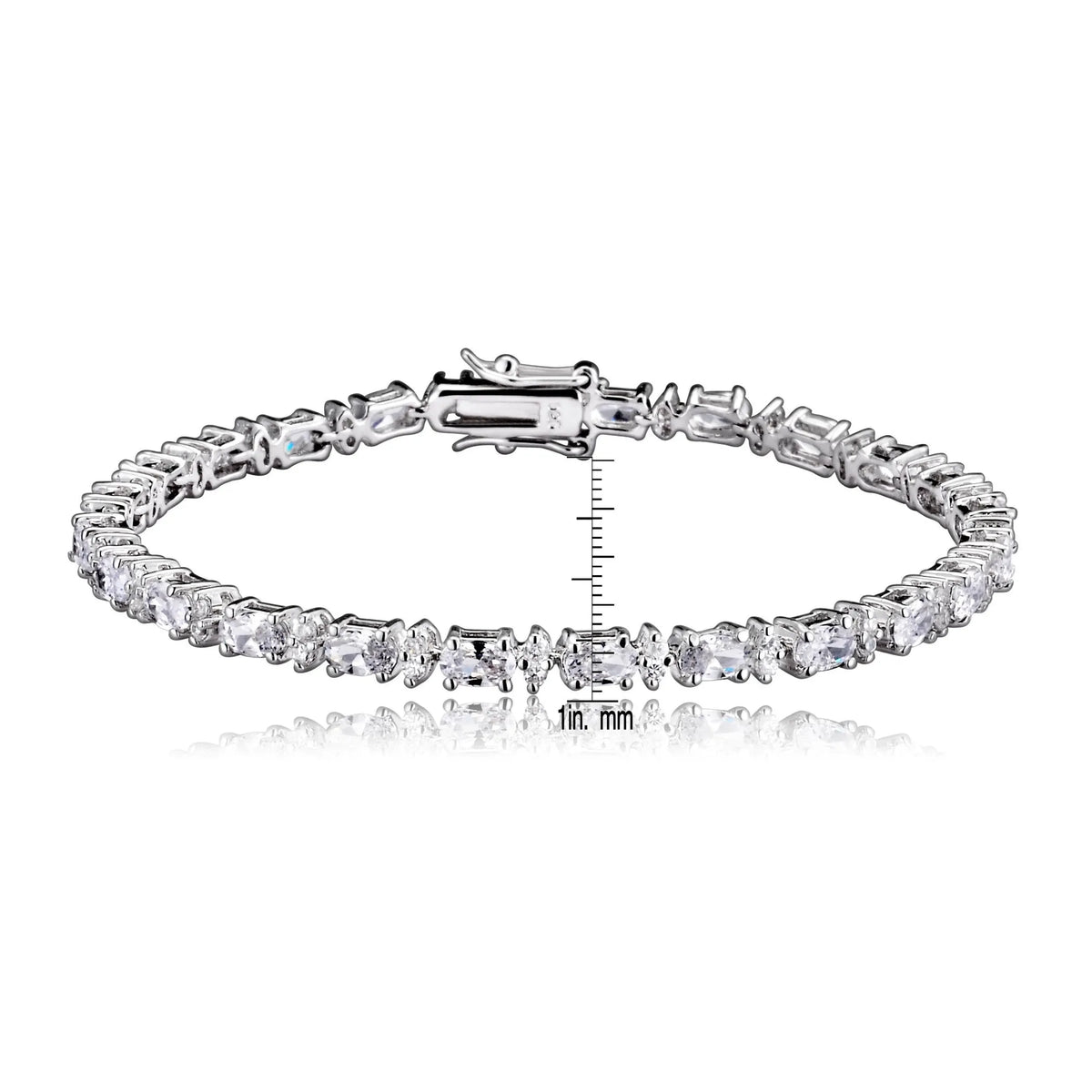 Collette Z Sterling Silver Cubic Zirconia Oval Bracelet