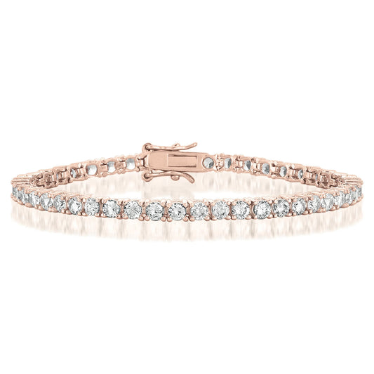 Collette Z Rose plated Sterling Silver Cubic Zirconia Tennis Bracelet