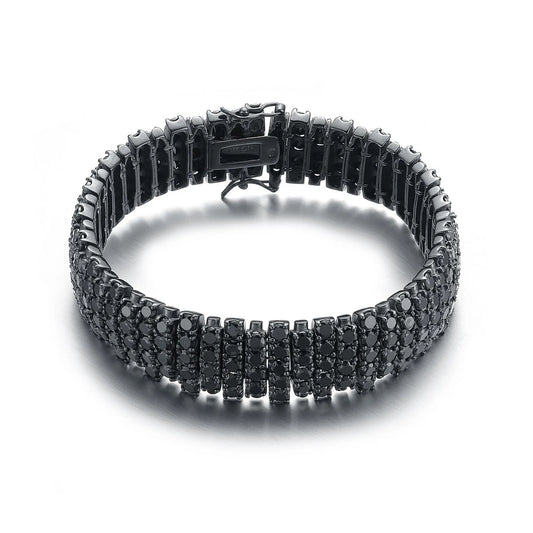 Collette Z Sterling Silver and Black Cubic Zirconia Bracelet