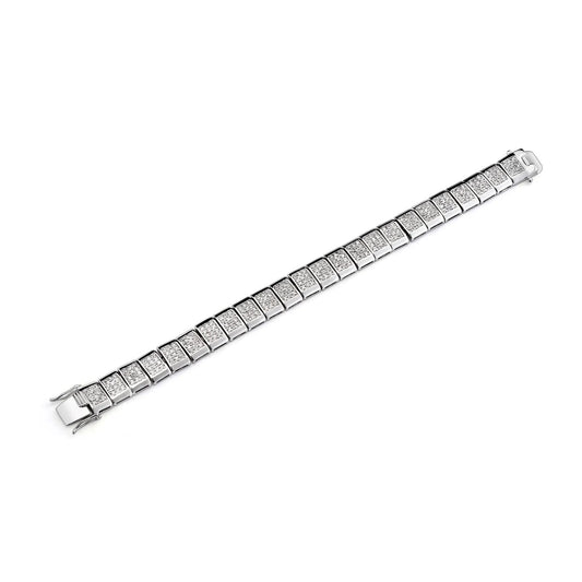 Collette Z Sterling Silver Cubic Zirconia Square Shapes Bracelet