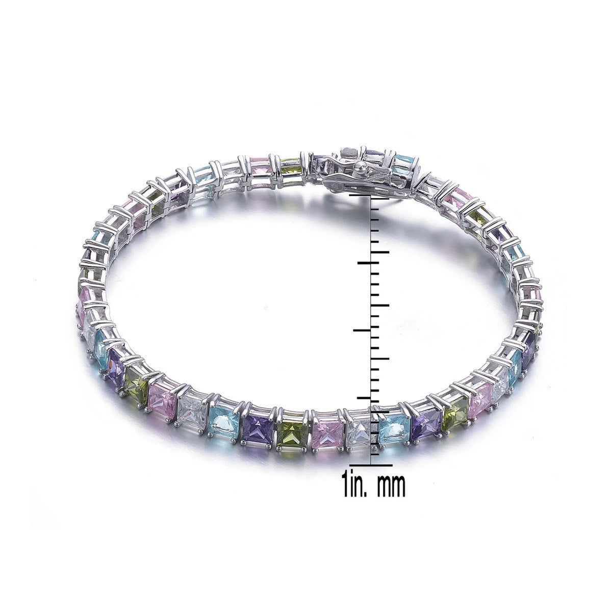 Collette Z Sterling Silver Cubic Zirconia Princess-cut 5 MM Tennis Bracelet
