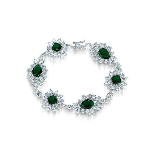 Collette Z Sterling Silver Cubic Zirconia Bracelet With Flower Motif