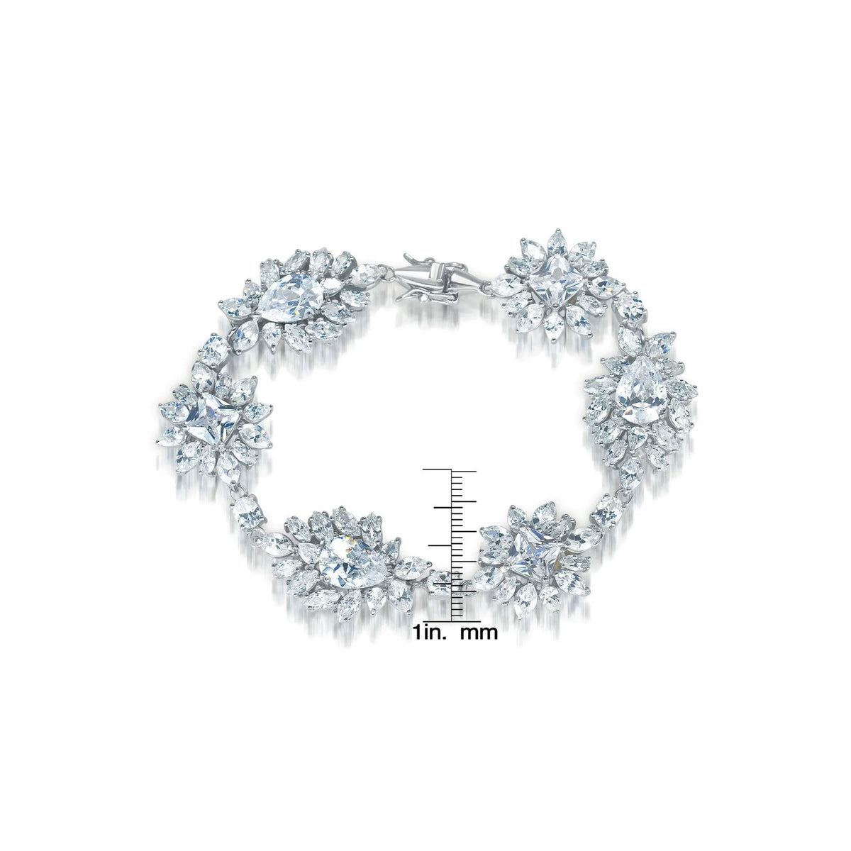 Collette Z Sterling Silver Blue and White Cubic Zirconia Dazzling Bracelet