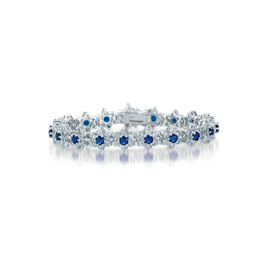 Collette Z Sterling Silver Blue Cubic Zirconia Bracelet With Clasp Closure