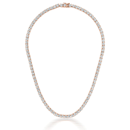 Collette Z Rose Plated Cubic Zirconia 4mm Tennis Necklace