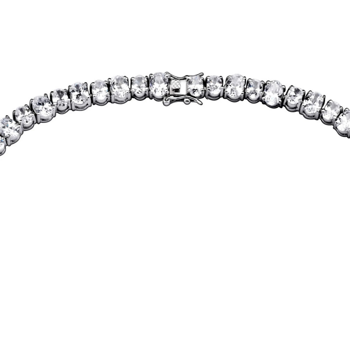Collette Z Sterling Silver Clear Cubic Zirconia Graduated Solitaire Necklace