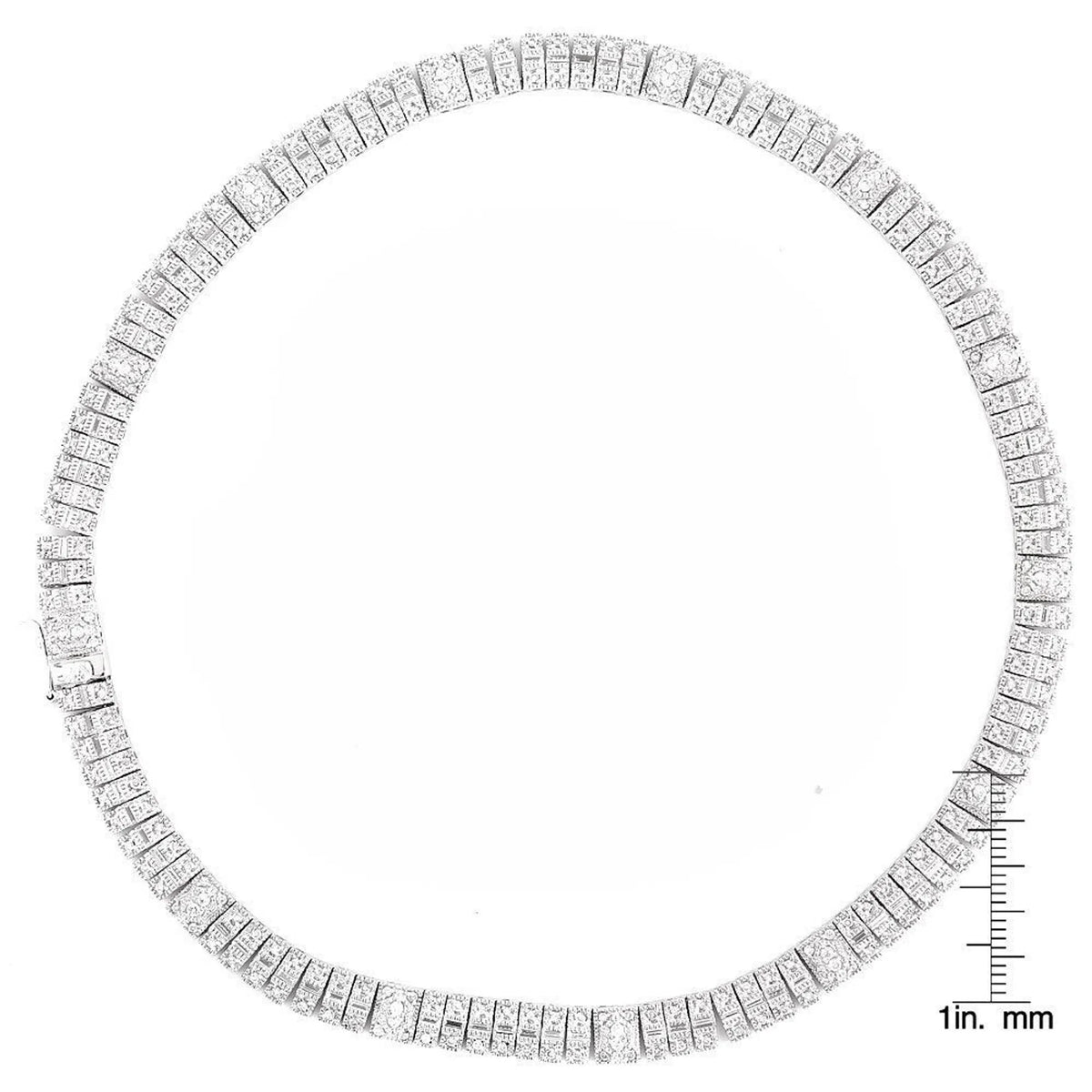 Collete Z Cubic Zirconia Sterling Silver Rhodium Plated Heavy Necklace