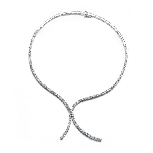 Collette Z Sterling Silver Cubic Zirconia Double Tennis Necklace