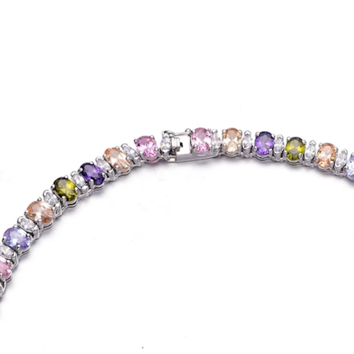 Collette Z Sterling Silver Multi Cubic Zirconia Necklace