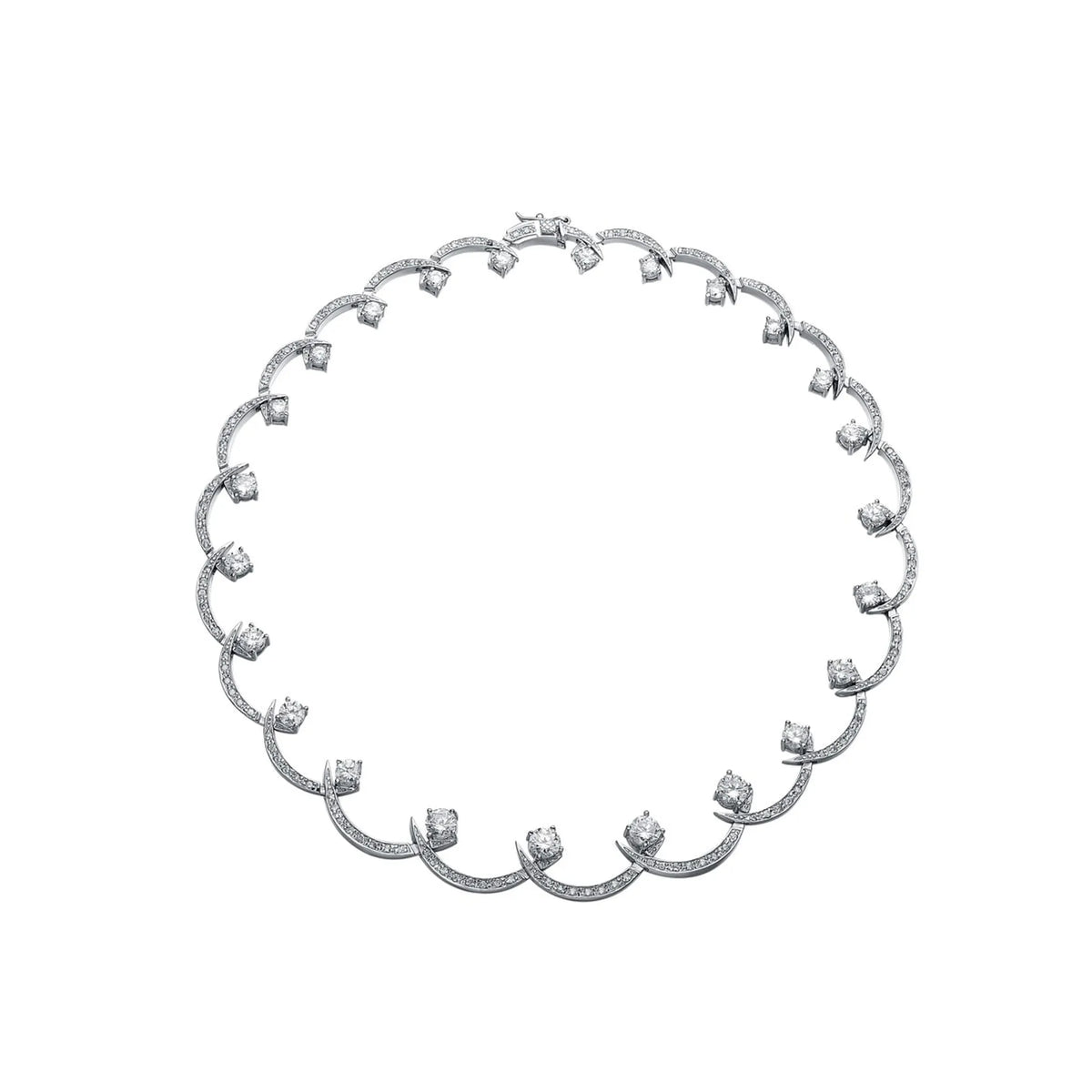 Collette Z Sterling Silver Cubic Zirconia Swirl Necklace