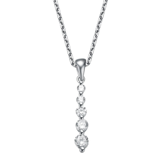 Collette Z Sterling Silver Cubic Zirconia Increasing Beauty Necklace