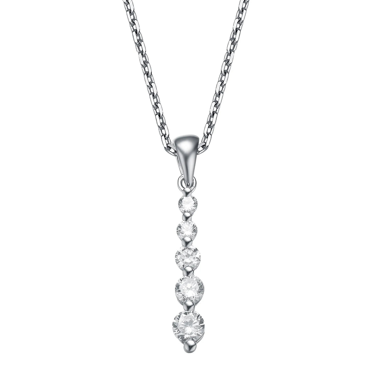 Collette Z Sterling Silver Cubic Zirconia Increasing Beauty Necklace