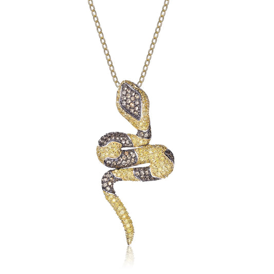 Collette Z Gold Overlay Cubic Zirconia Snake Necklace
