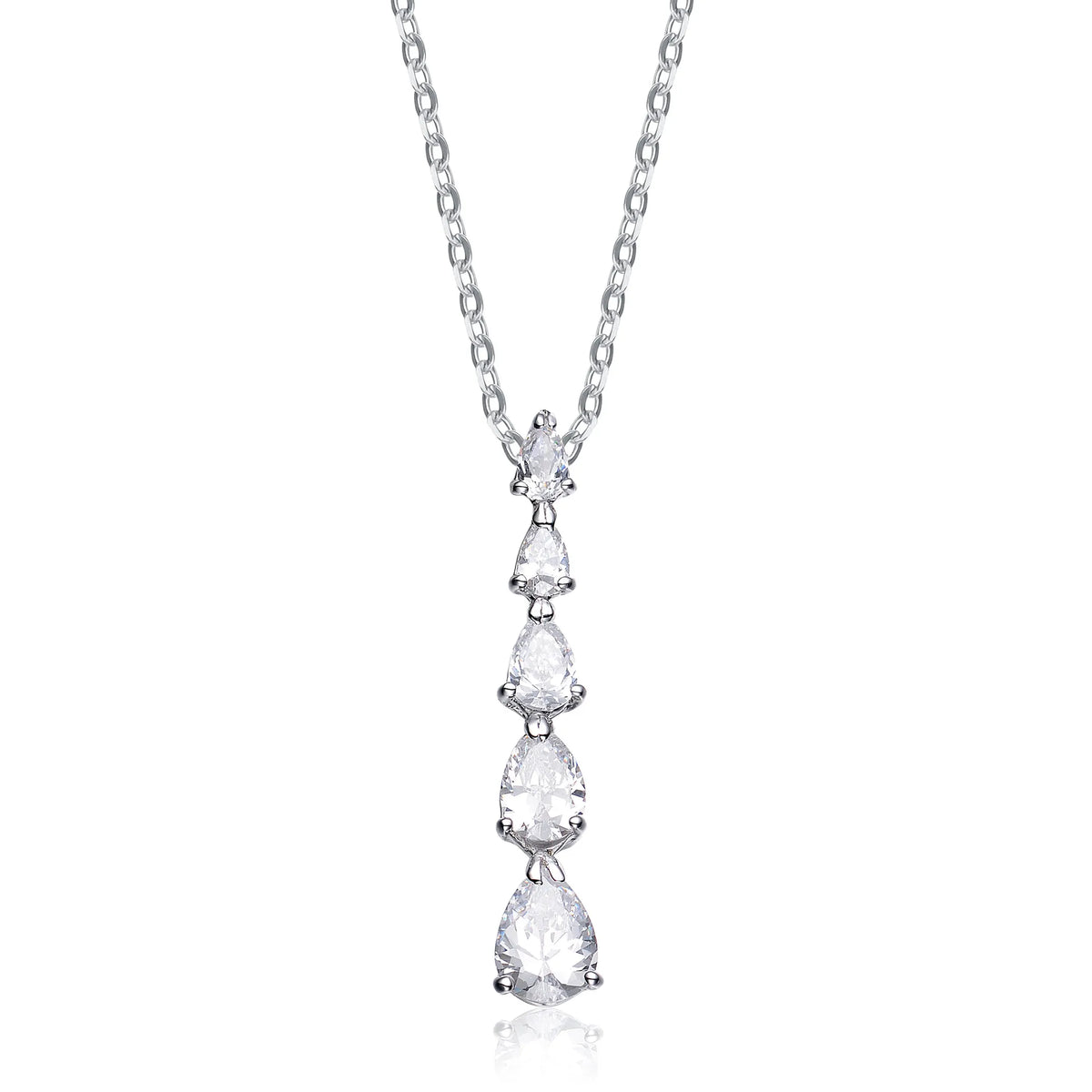 Collette Z Sterling Silver Cubic Zirconia Increasing Beauty Necklace