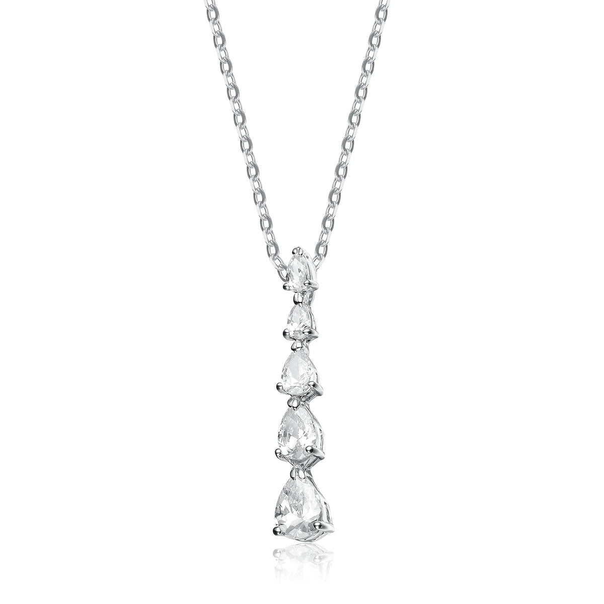 Collette Z Sterling Silver Cubic Zirconia Increasing Beauty Necklace