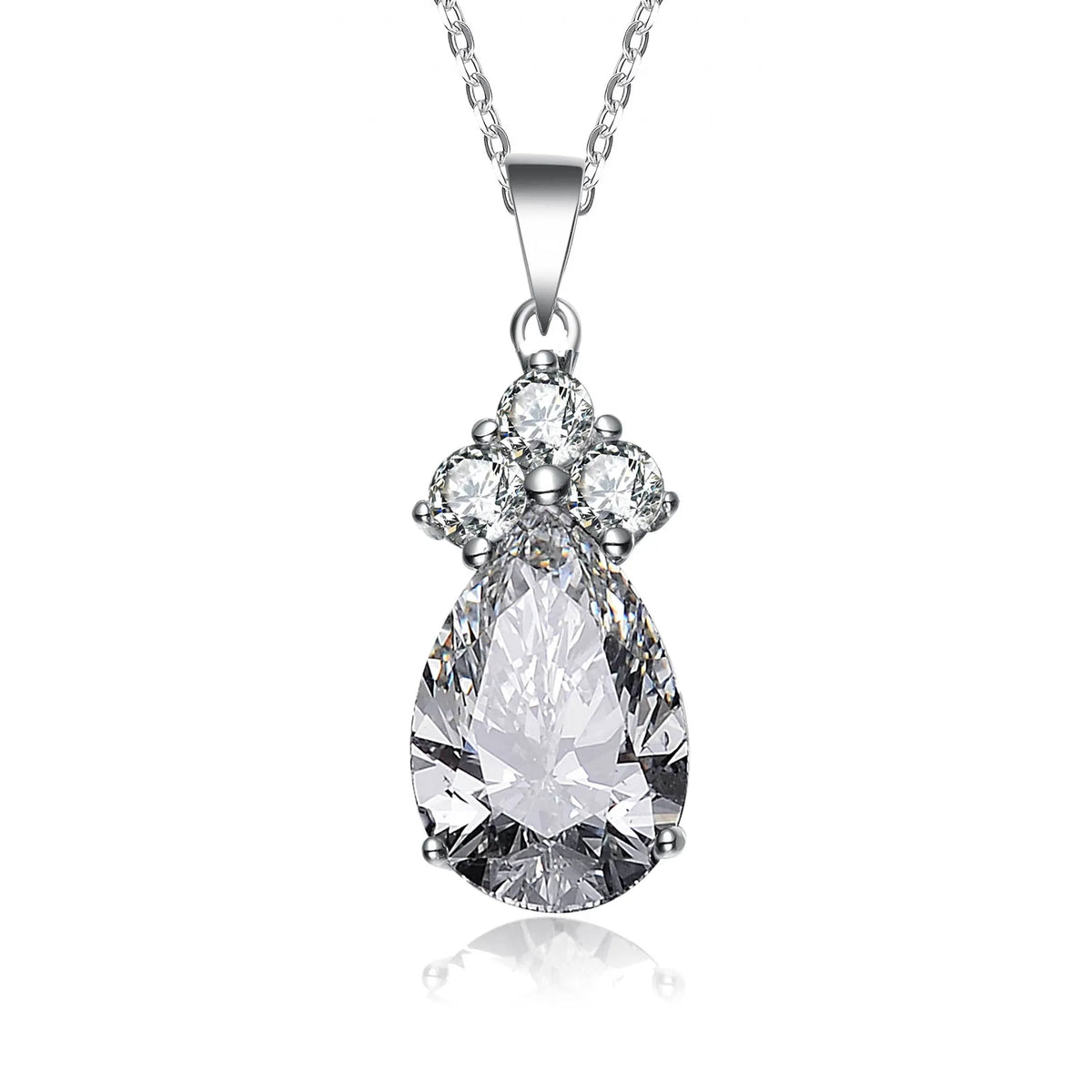Collette Z Sterling Silver Cubic Zirconia Pear Shape Necklace