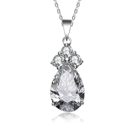 Collette Z Sterling Silver Cubic Zirconia Pear Shape Necklace