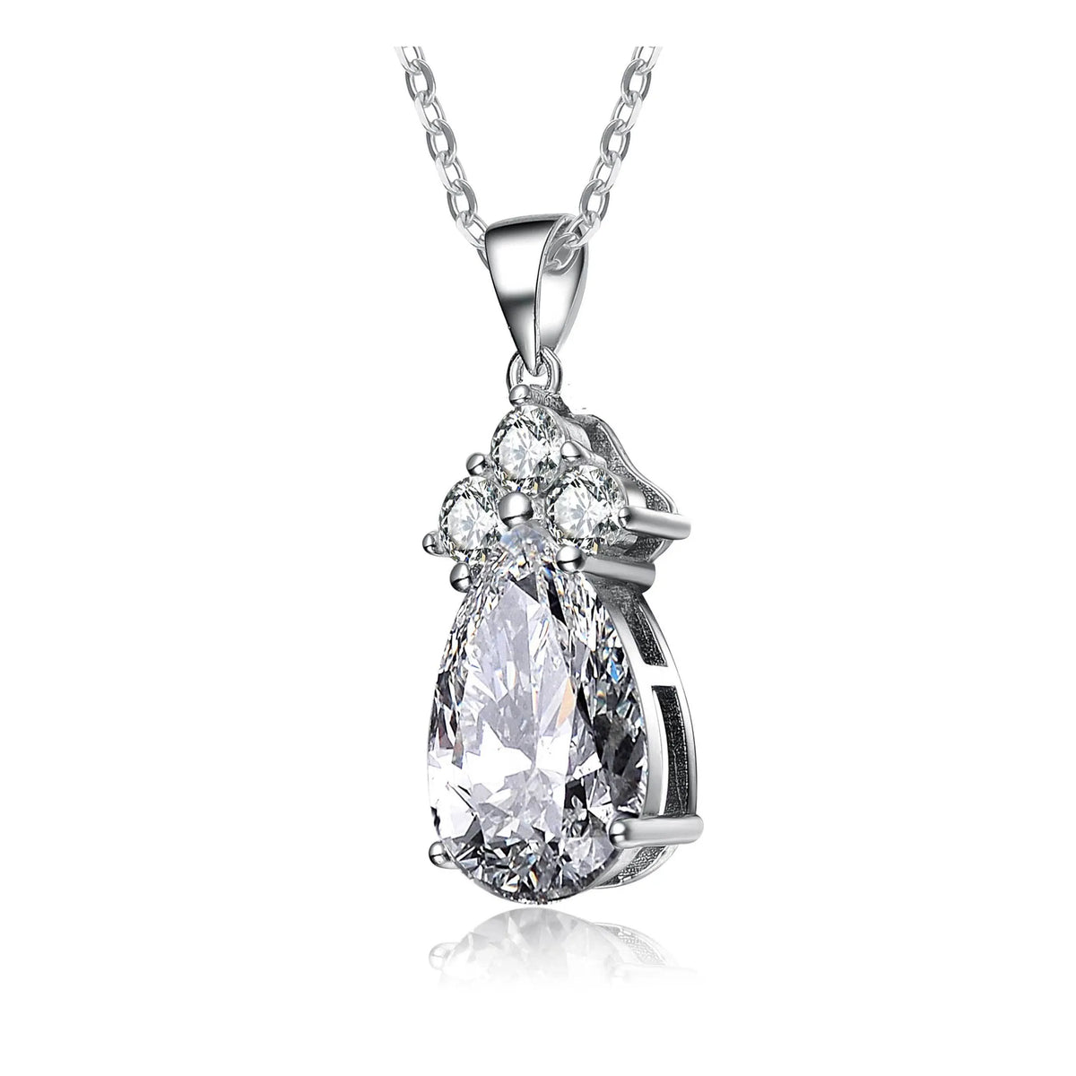 Collette Z Sterling Silver Cubic Zirconia Pear Shape Necklace