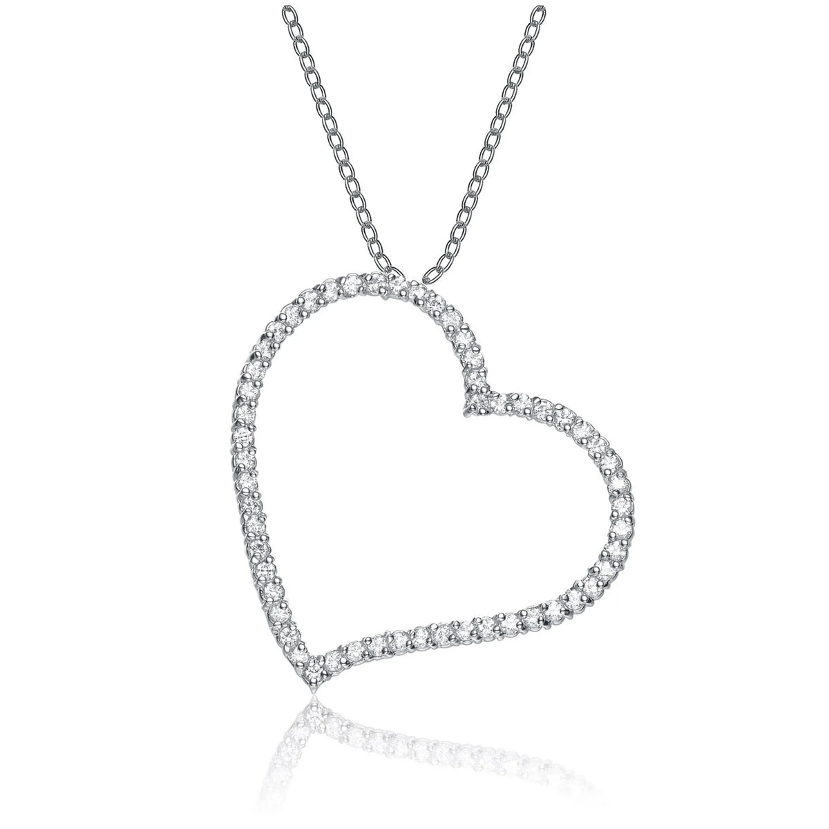 Collette Z Sterling Silver Cubic Zirconia Heart Shape Necklace