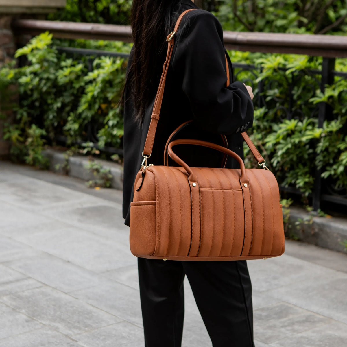 Luana Quilted Vegan Leather Women's Duffle Bag