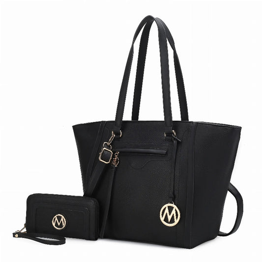 Alexandra Vegan Leather Women's Tote Bag with Wallet - 2 pieces