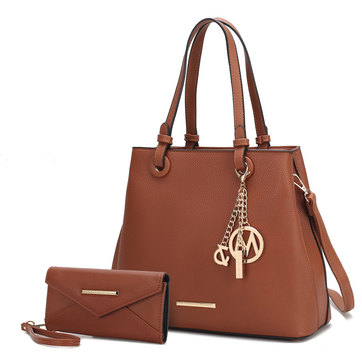 Kearny Vegan Leather Womens Tote Bag and Wallet- 2 PCS