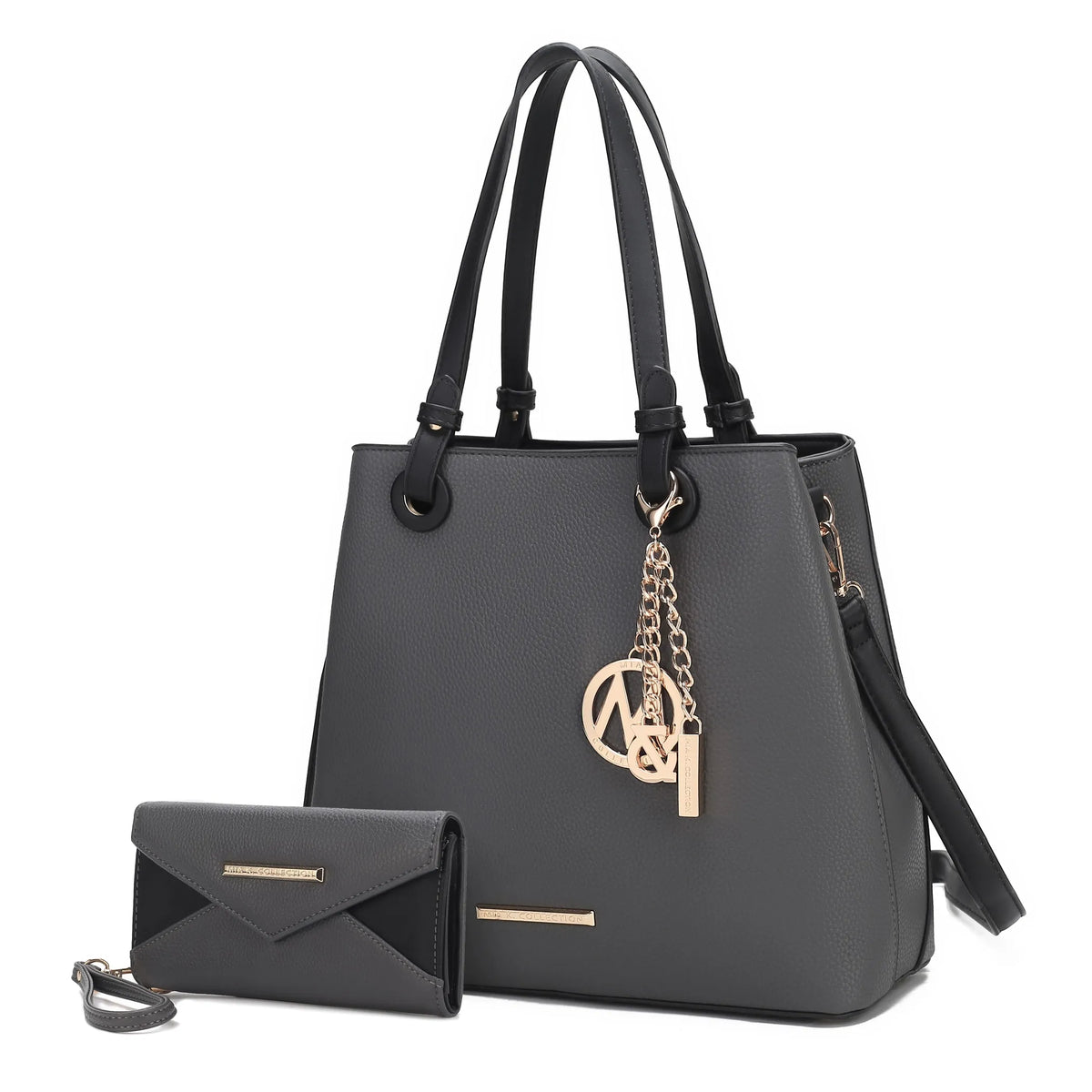Kearny Vegan Leather Womens Tote Bag and Wallet- 2 PCS