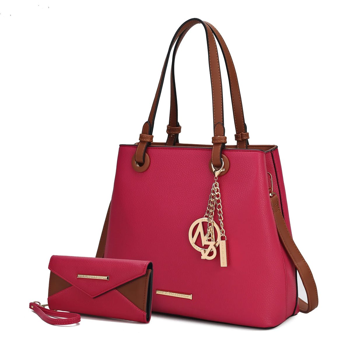 Kearny Vegan Leather Womens Tote Bag and Wallet- 2 PCS