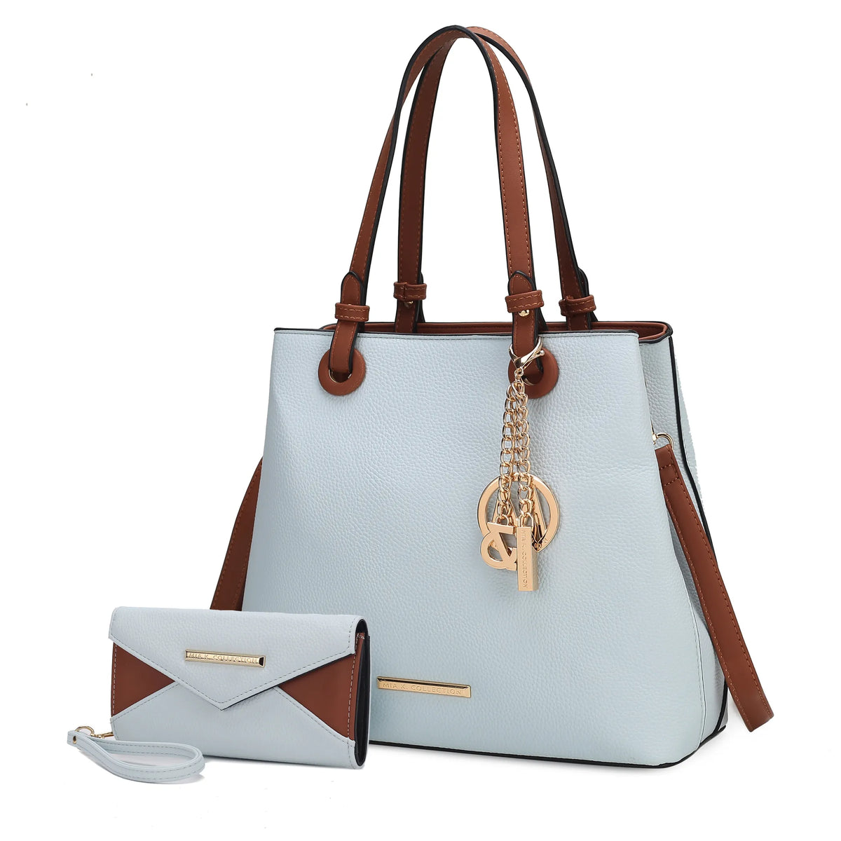 Kearny Vegan Leather Womens Tote Bag and Wallet- 2 PCS