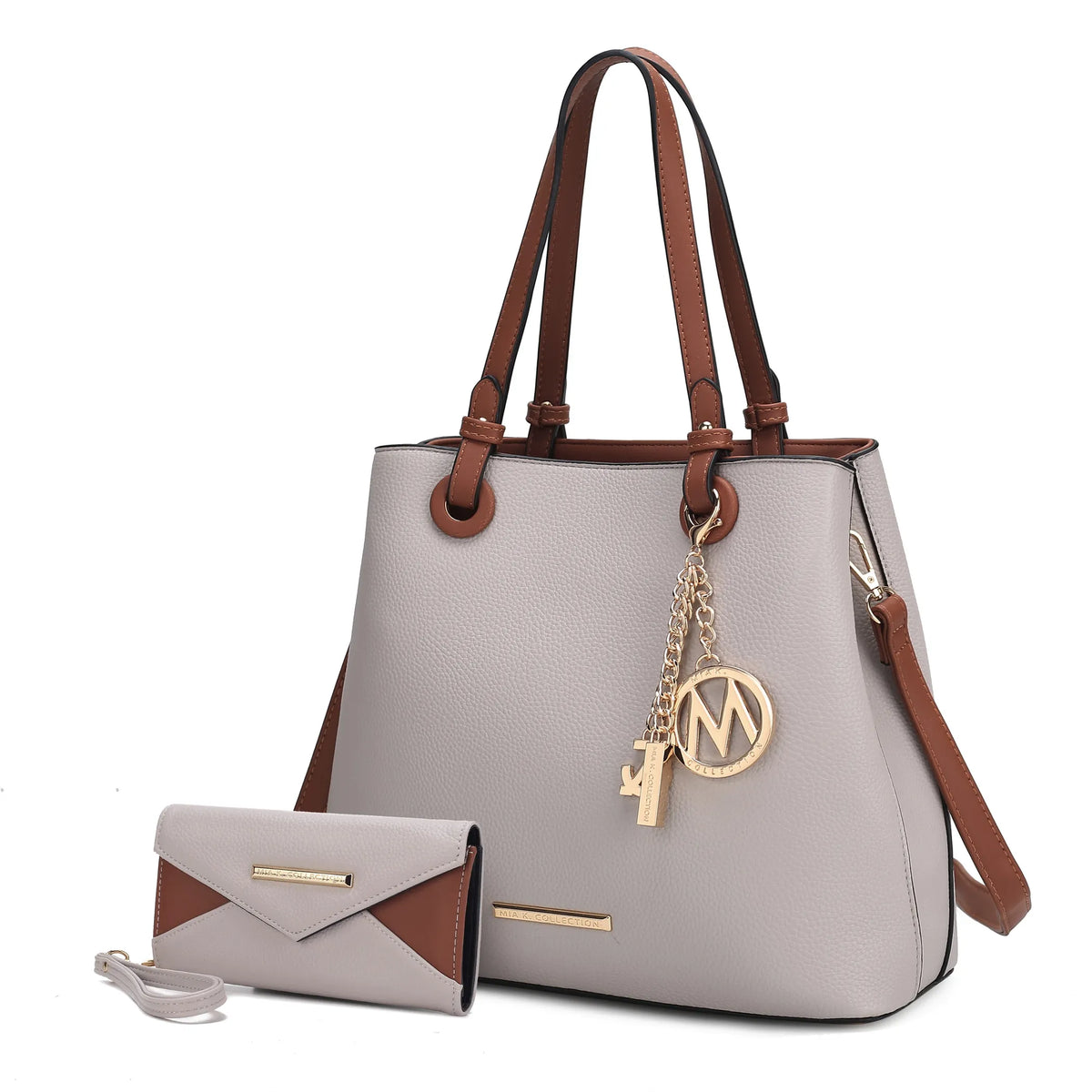 Kearny Vegan Leather Womens Tote Bag and Wallet- 2 PCS