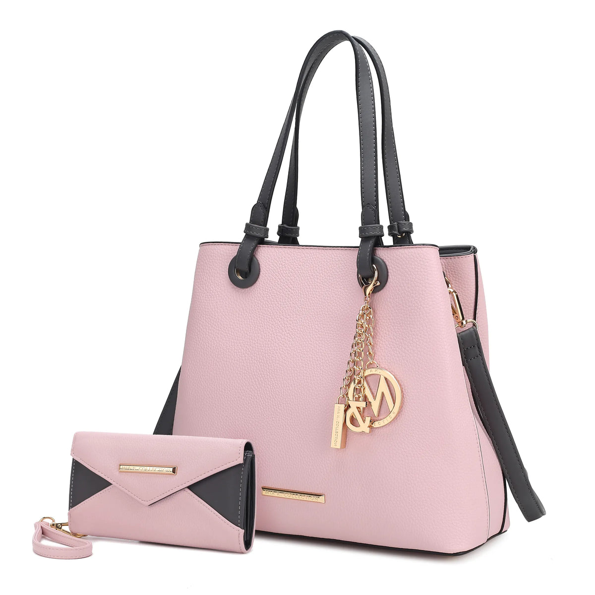 Kearny Vegan Leather Womens Tote Bag and Wallet- 2 PCS