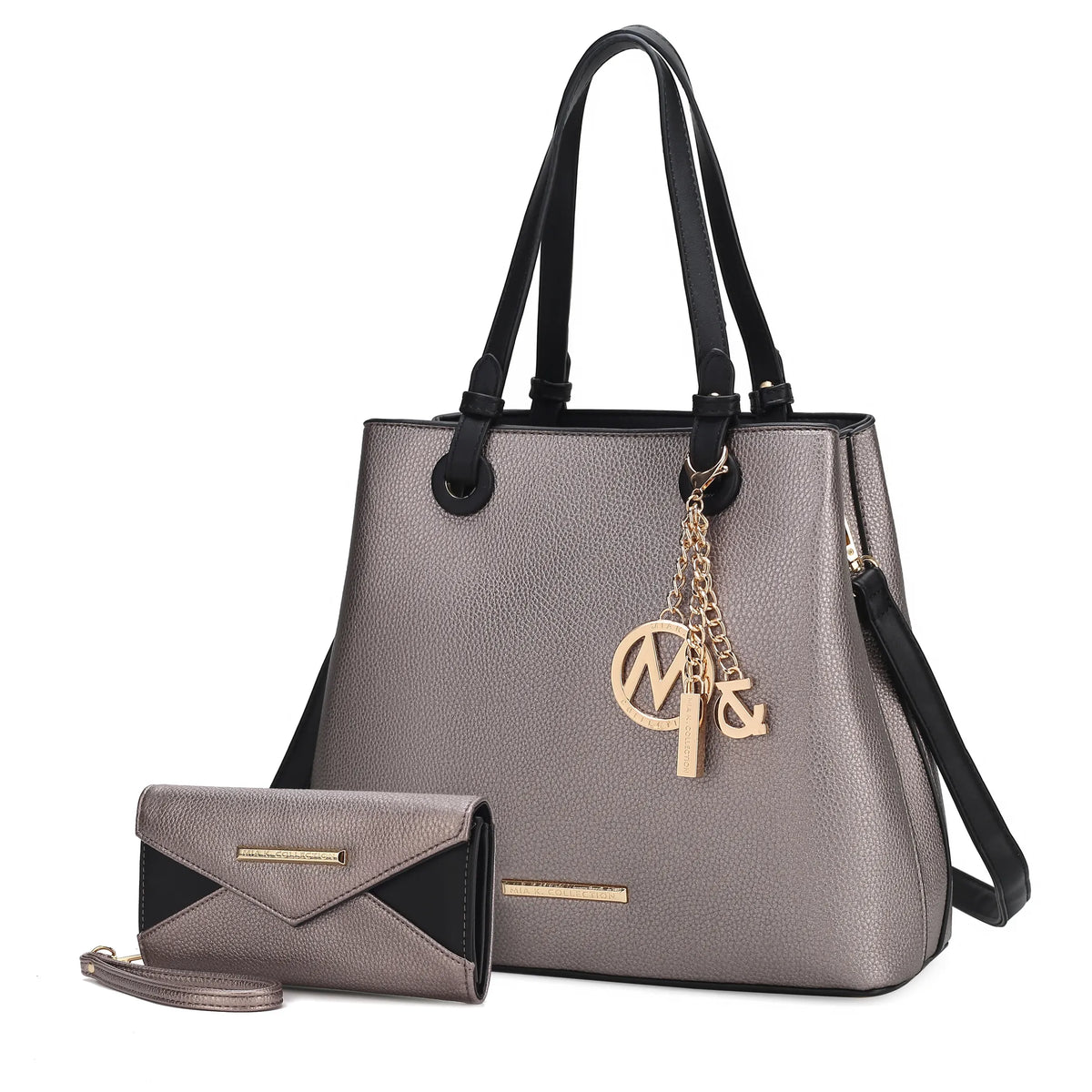 Kearny Vegan Leather Womens Tote Bag and Wallet- 2 PCS
