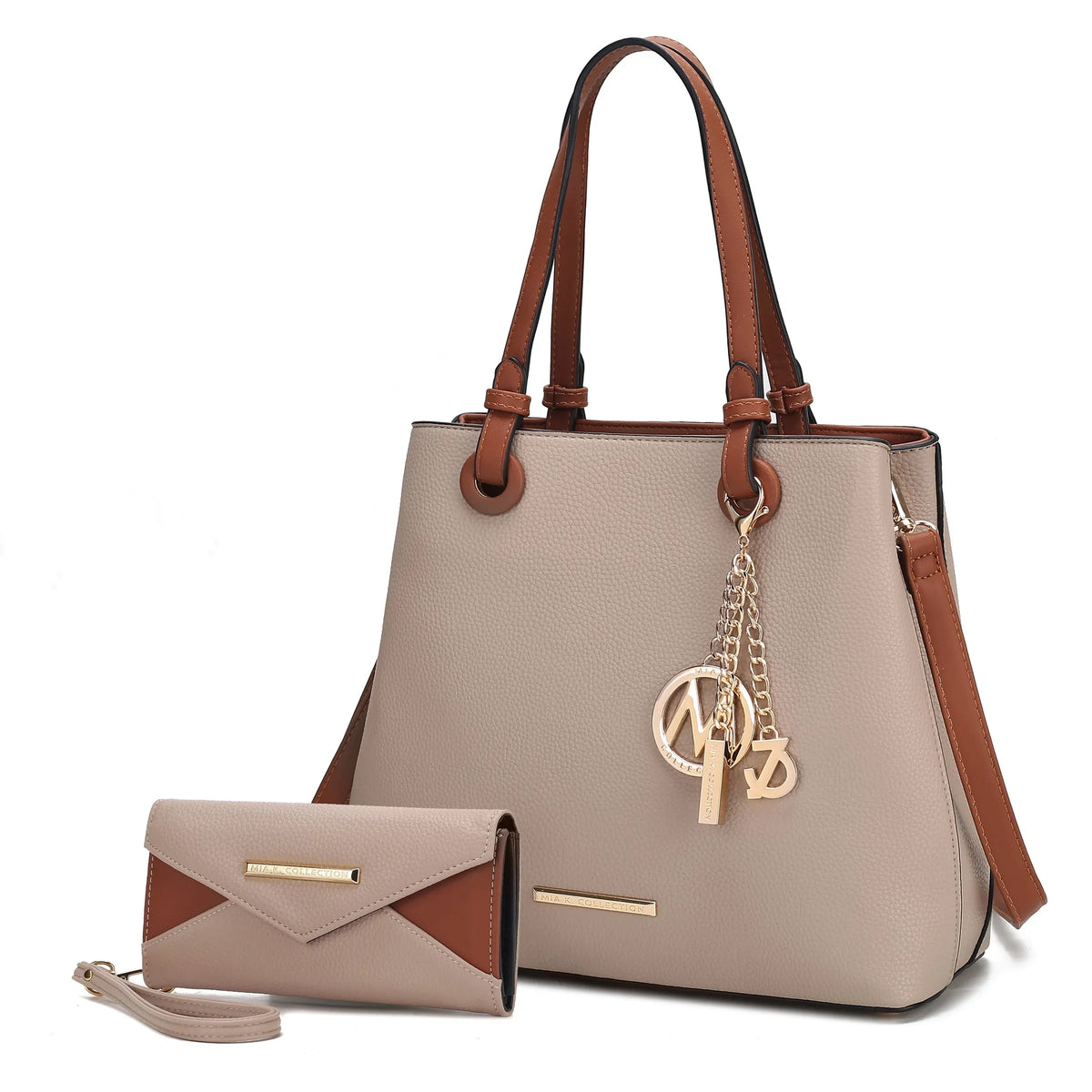 Kearny Vegan Leather Womens Tote Bag and Wallet- 2 PCS