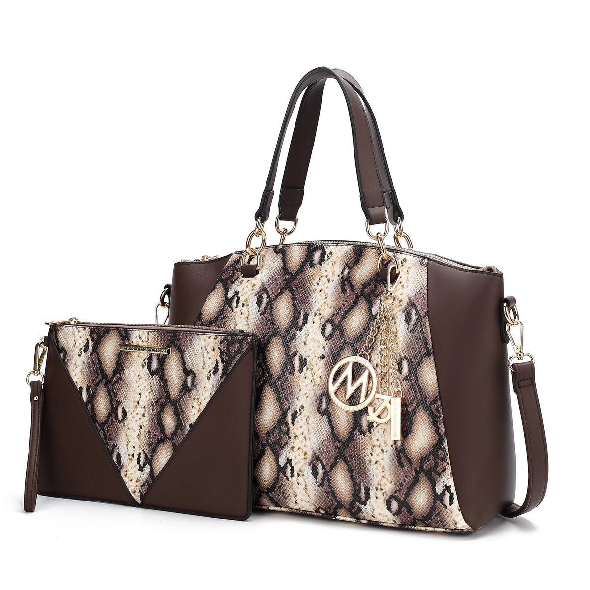Addison Snake Embossed Women's Tote Bag with matching Wristlet