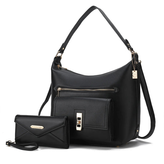 Clara Vegan Leather Womens Shoulder Bag & Wristlet Wallet