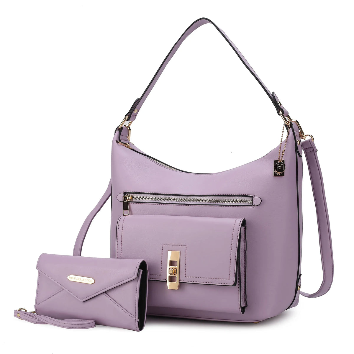 Clara Vegan Leather Womens Shoulder Bag & Wristlet Wallet