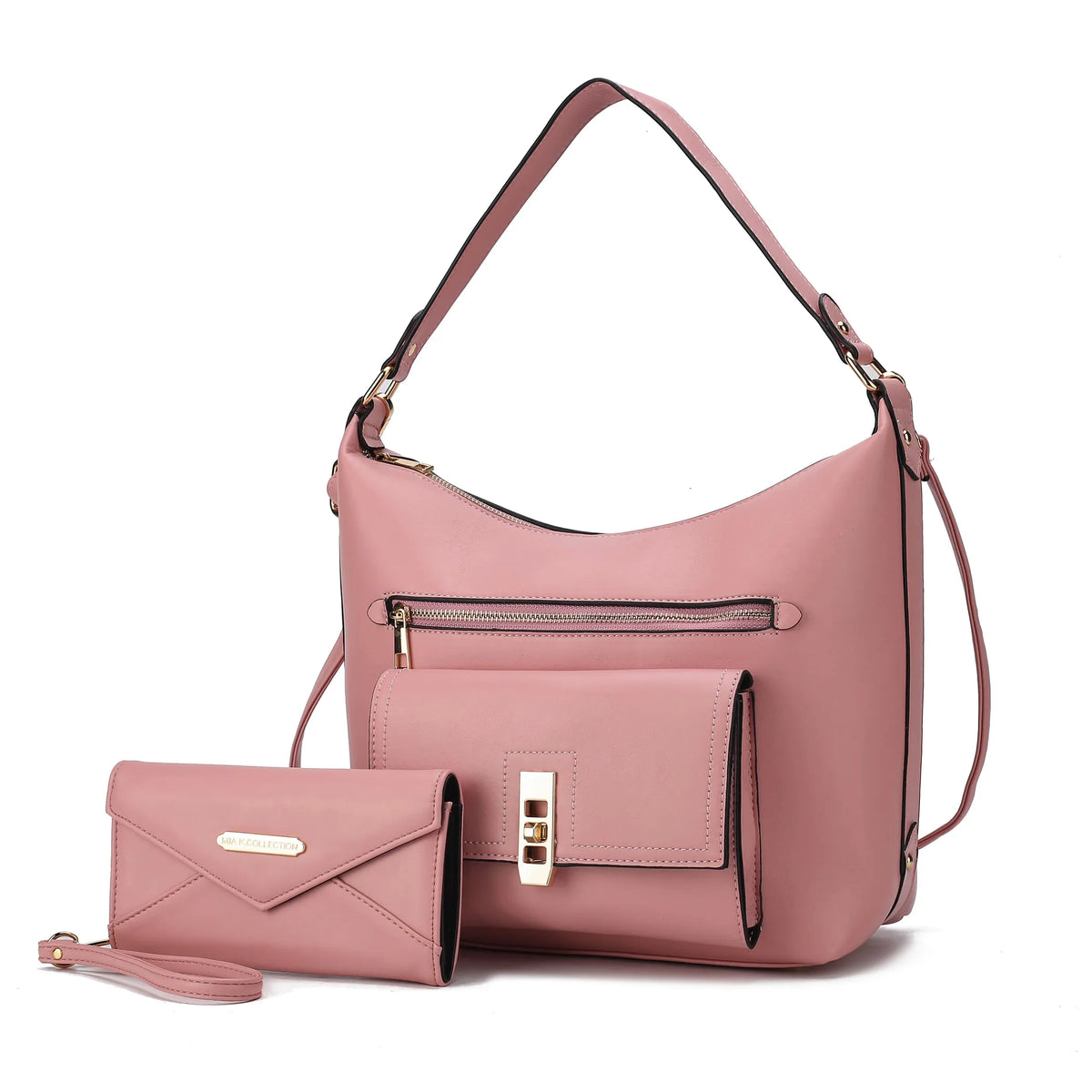 Clara Vegan Leather Womens Shoulder Bag & Wristlet Wallet